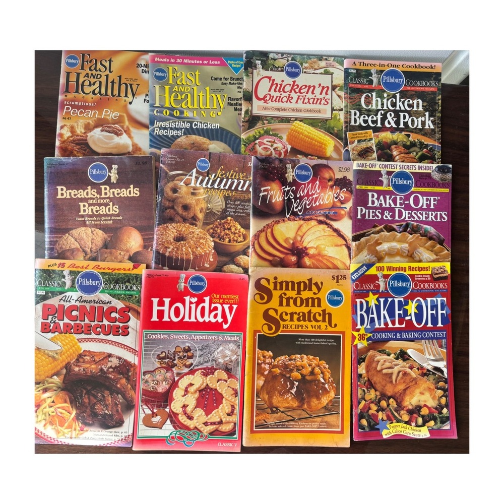 Vintage Pillsbury Classic Cookbooks Lot of 12 Holiday Bake-Off Chicken Recipes